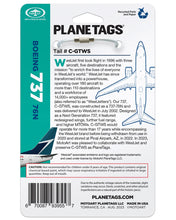 Load image into Gallery viewer,  West Jet Upcycled Plane Tag