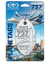 Load image into Gallery viewer, White West Jet Upcycled Plane Tag