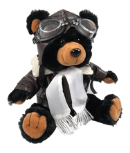 Load image into Gallery viewer, black aviation pilot bear