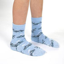 Load image into Gallery viewer, Kids Sky Blue Airplane Socks