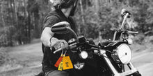 Load image into Gallery viewer, upcycled aircraft life vest key chain