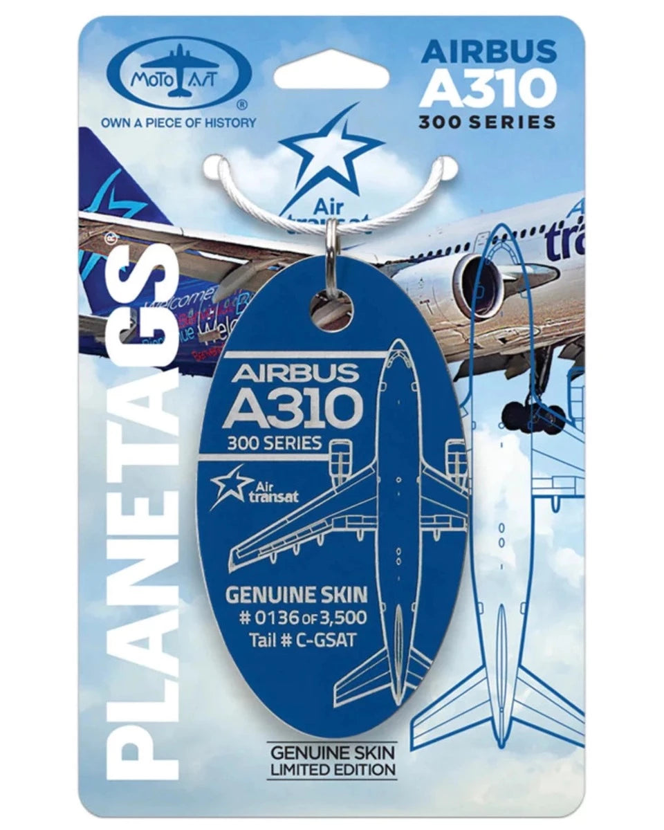 エア・トランサット航空Aircrafttag A310 Airbus A310 Air Transat® Upcycled Plane Tag – Phelix & Co.