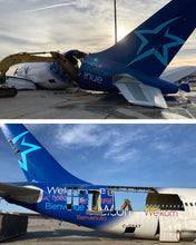 Load image into Gallery viewer, Air Transat Blue A310 Genuine Aircraft Skin Plane Tag
