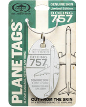 Load image into Gallery viewer, Boeing White 757 Genuine Aircraft Skin Plane Tag
