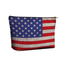 Load image into Gallery viewer, American Flag Zippered Travel Pouch 
