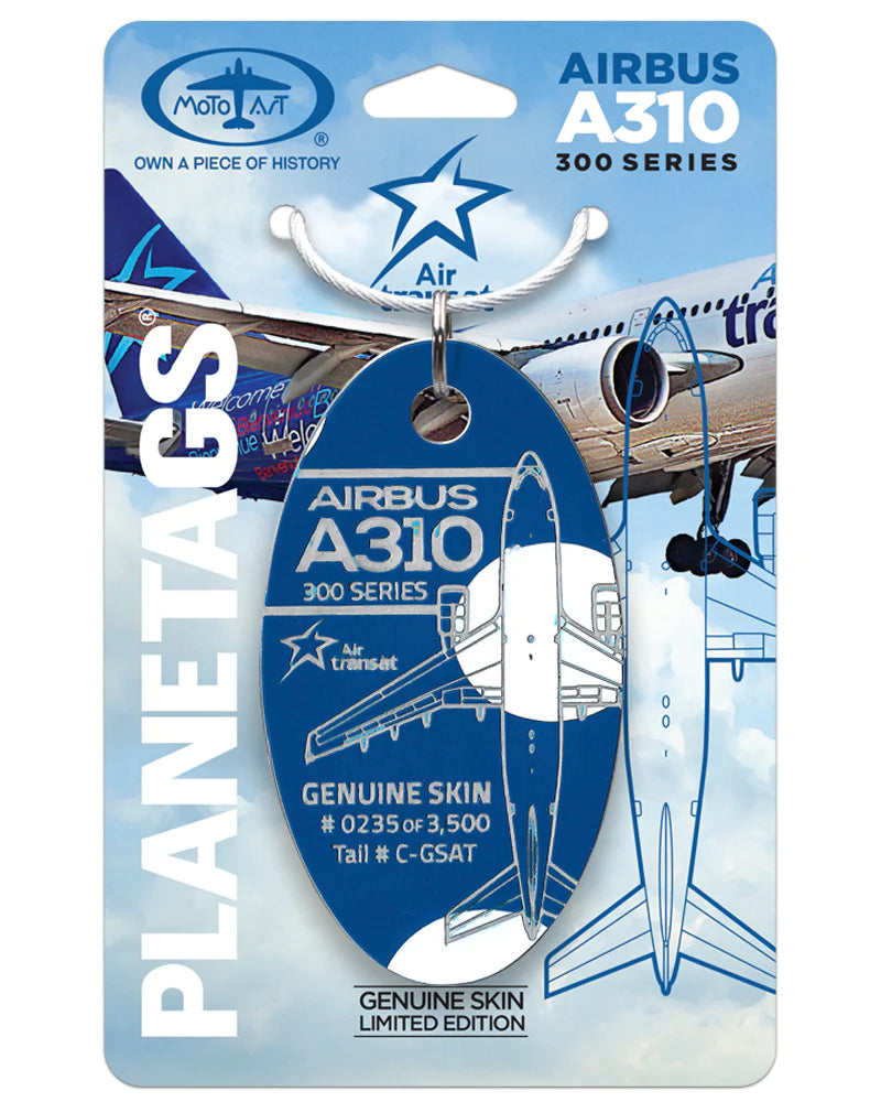 Airbus A310 Air Transat® Upcycled Plane Tag