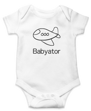 Load image into Gallery viewer, White Babyator Aviation Inspired Baby Onesie
