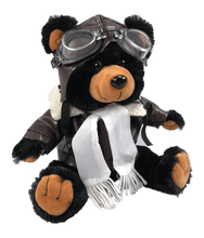 Load image into Gallery viewer, black aviation pilot bear
