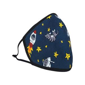 Navy Blue Space Cat Rockets Facemask 