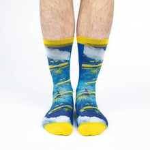 Load image into Gallery viewer, Blue and Yellow Biplane Aviation Socks
