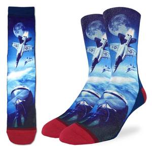 Blue and Red F-18 Fighter Jet Socks 