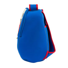 Load image into Gallery viewer, Kids Blue And Red Airplane Backpack - Side View 

