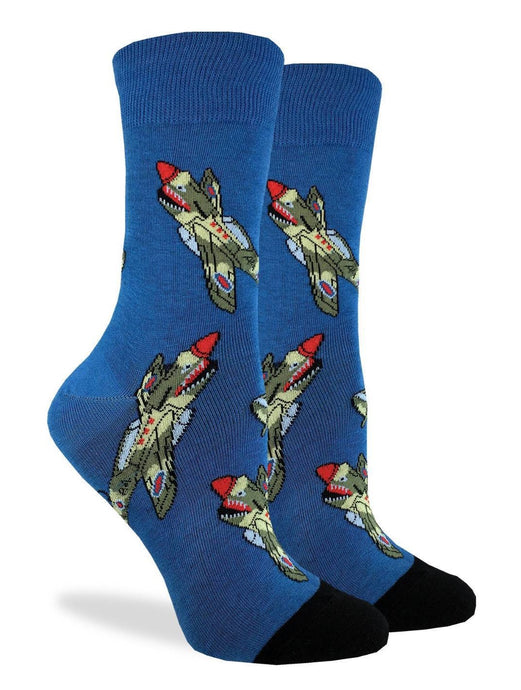 Women's Blue Fighter Jet Socks 